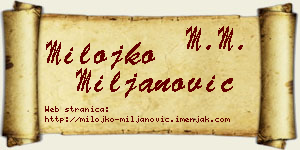 Milojko Miljanović vizit kartica